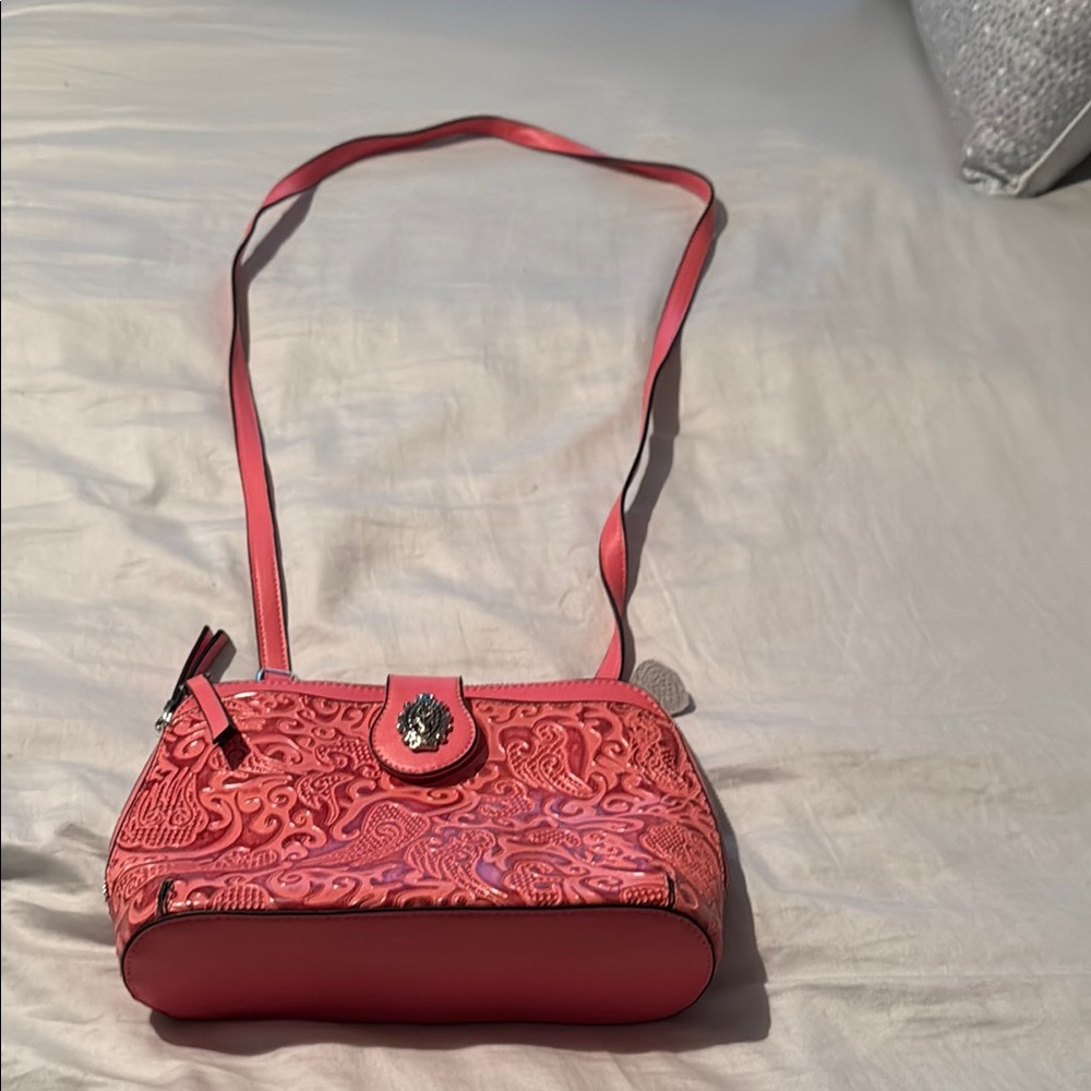 Elegant Pink Embossed Shoulder Bag